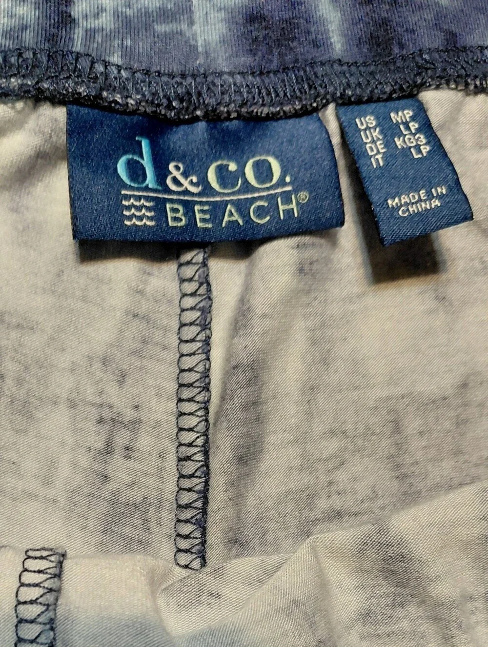 D & co. Tie-Dye Casual Loungewear Wide Straight Leg Pants - Blue & White